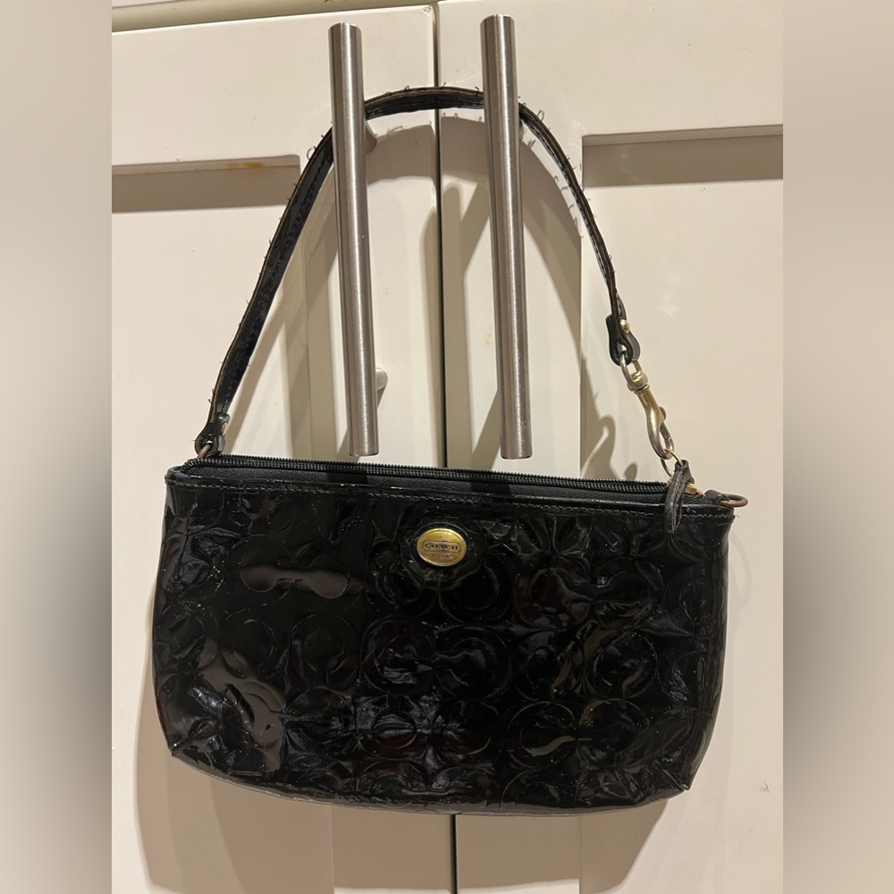 Coach logo print minibag black color